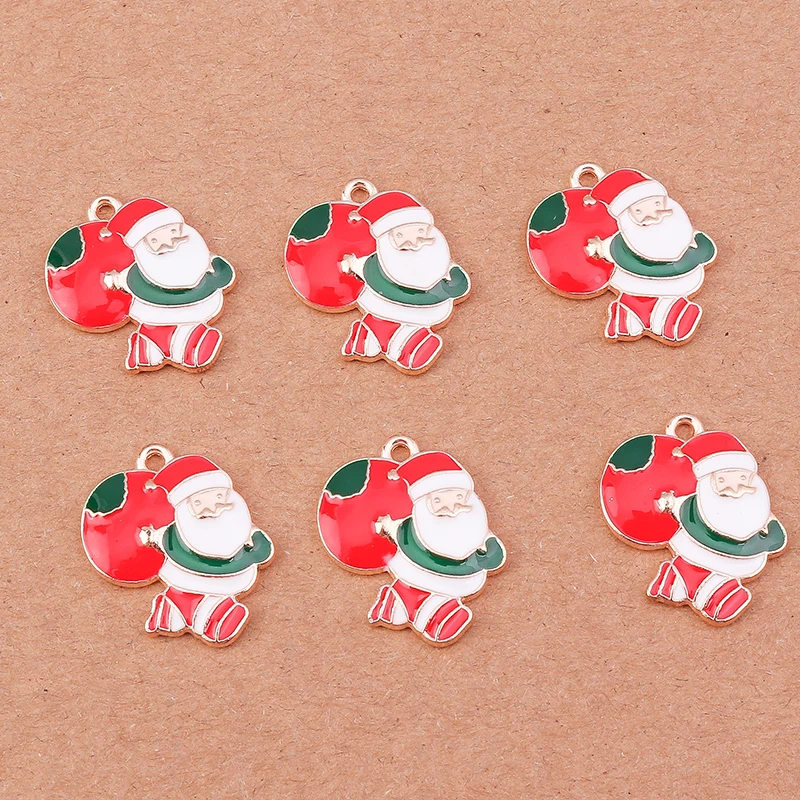 10 stücke 15x26mm Emaille Weihnachts strumpf Charms Anhänger für Schmuck Herstellung Ohrringe Halskette DIY Armband Zubehör liefert – Detail 16
