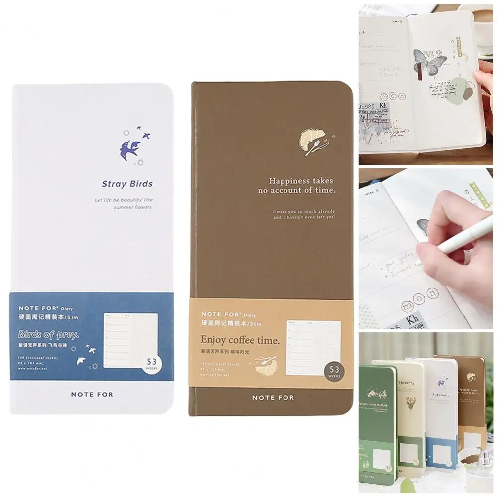 Weekly Planner 84 Sheets 168 Pages Hardcover Rectangle Weekly Diary Mountain Forest Print Scrapbook Notebook Student Supplies