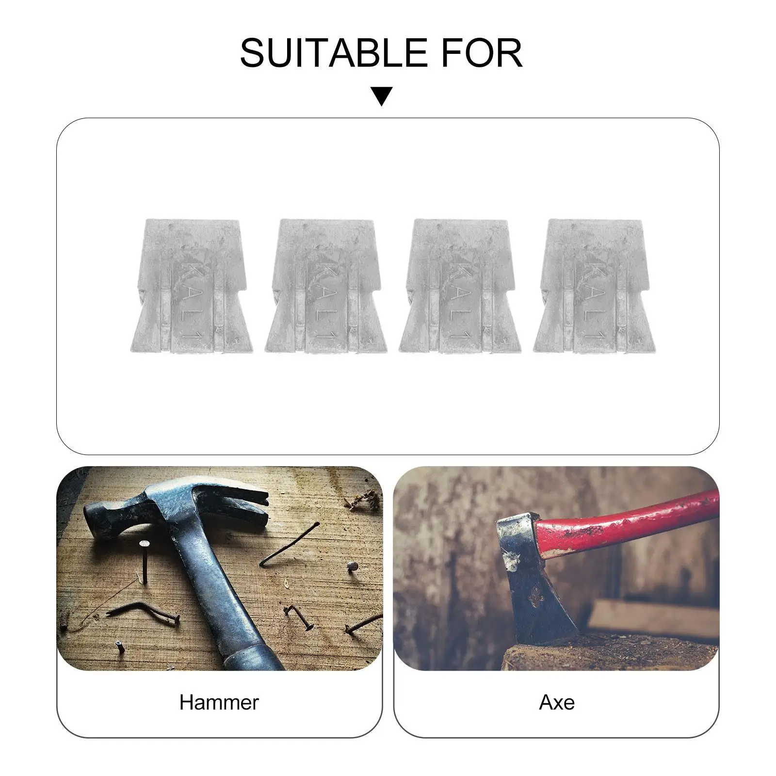 4Pcs Kloofax Iron Wedge Hammer Handle for Axe Tool Hammer Installation Accessories Multifunctional Iron Wooden Axe Handle Wedges 5