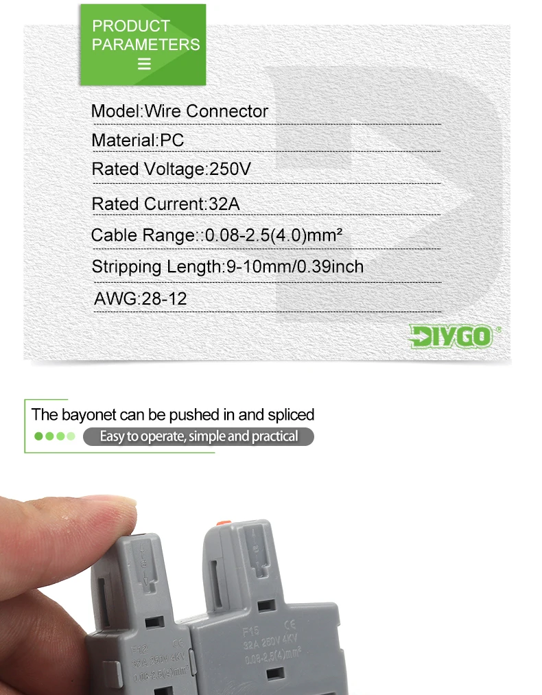 Description Picture 3 of item1 in 1/2/3/4/5 out Electrical Wire Connectors Butting Universal Compact Splitter Cable Splicing Push-in Wiring Terminals Block