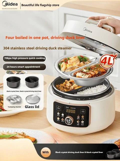 Midea autocuiseur électrique petit multifonction Intelligent entièrement automatique canard mandarin Double équilibre 4L cuiseur à riz 220V 1