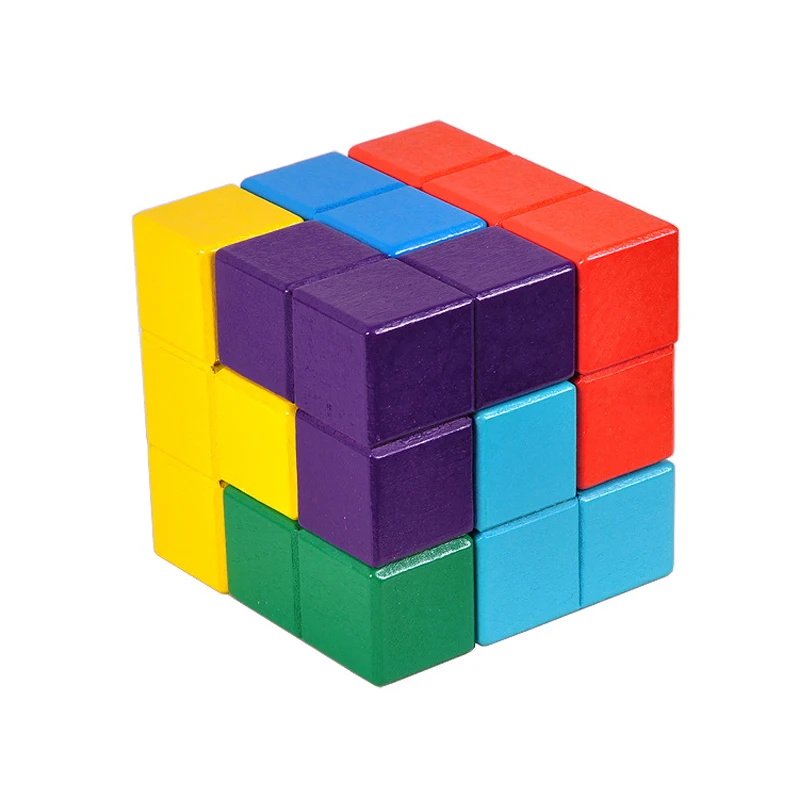 Casse Tete 3D Wooden Cube Puzzle IQ Logic Training Brain Teaser Puzzles Rompecabezas Montessori Educational Toys 6