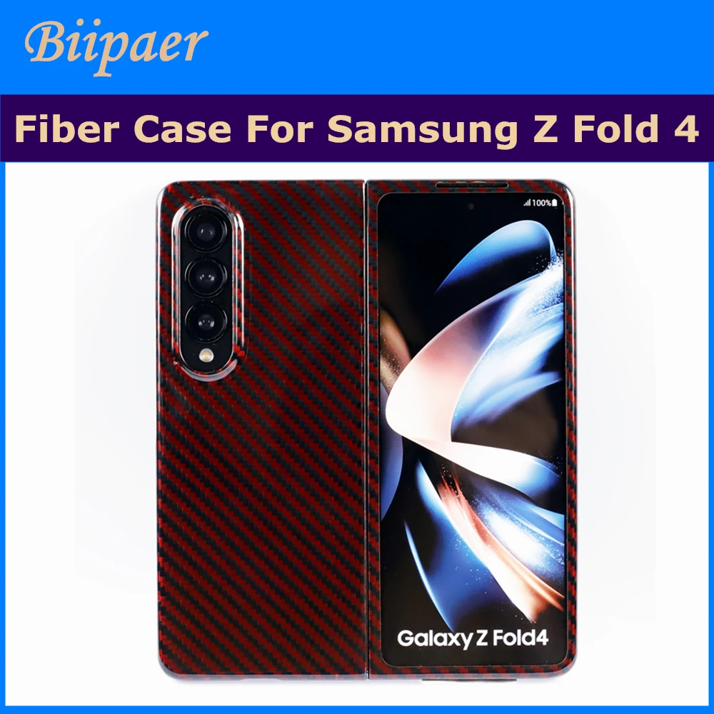 

Biipaer 100% Real Pure Carbon Fiber Phone Case For Samsung Z Fold 4 Anti-Fall Hard Cover For Samsung Galaxy Z Fold 4 Case