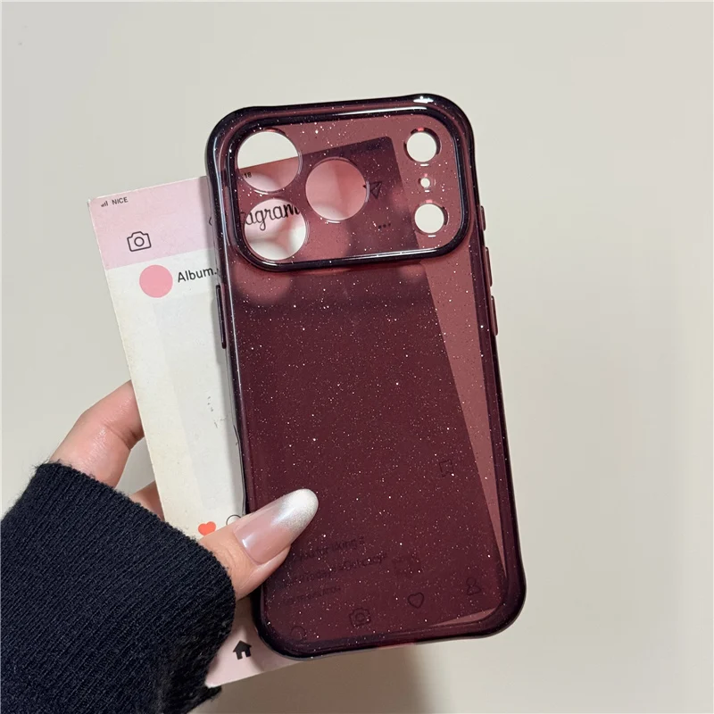 Glitter Clear Shockproof Case with Transparent Lens Protection and Airbag Technology