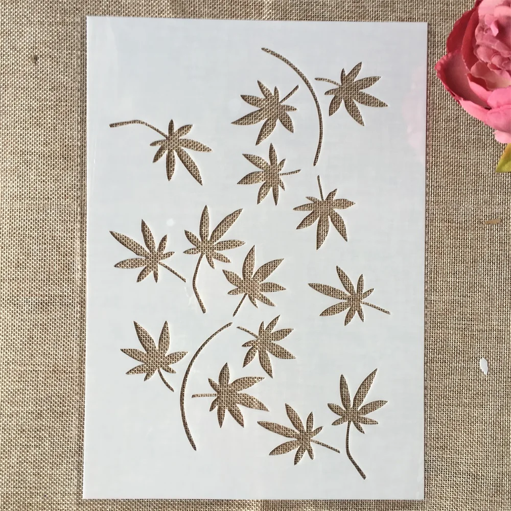 

A4 29cm Small Maple Leaves DIY Layering Stencils Wall Painting Scrapbook Coloring Embossing Album Decorative Template