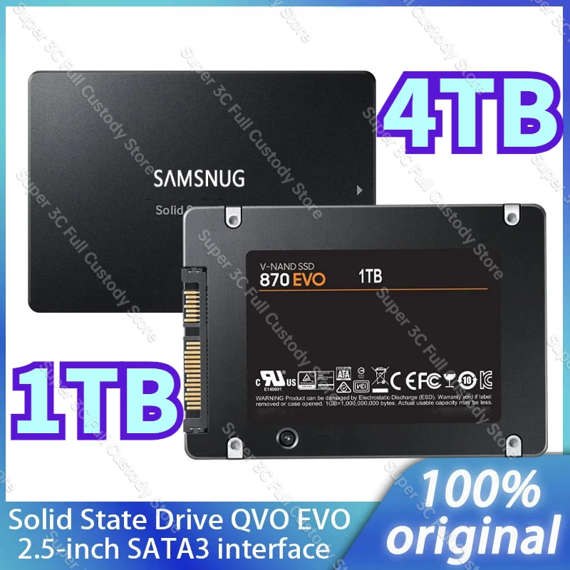

Original 860QVO 2.5'' SATA SSD 870 Evo 1TB 2TB 4TB Internal Solid State Drive High Speed Storage Disk HDD For PS5 Laptop Desktop