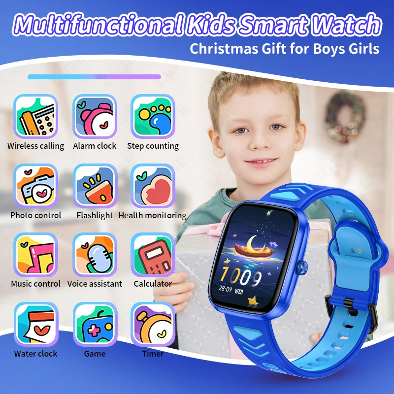 LIGE Kids Games Smart Watch For Age 5-12 Kids Gifts Music Player Pedometer Children SmartWatch Waterproof Child Clock Watches