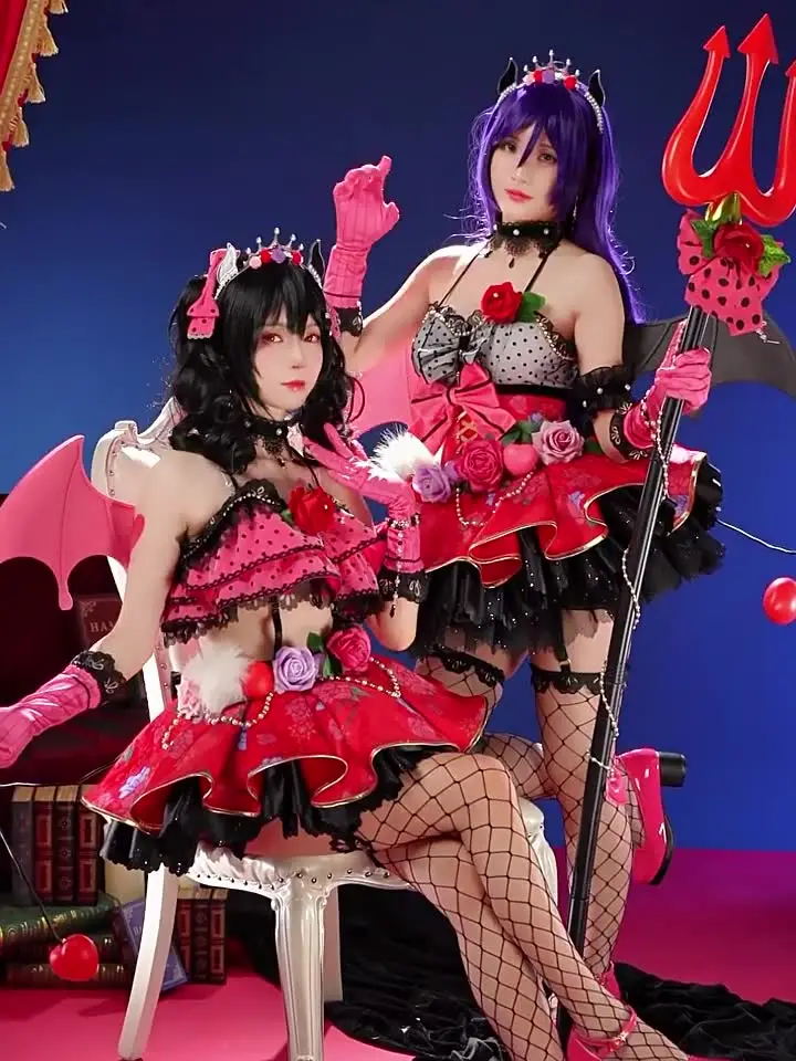 CosKoKo Tojo Nozomi/Yazawa Nico Косплей Аниме LoveLive Костюм Маленький Дьявол Пробуждение Платье