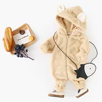 Sanlutoz Winter Fleece Thickened Zipper Toddler Long Sleeve Jumpsuits Clothing Warm Baby Rompers Cute Animal Hooded 6