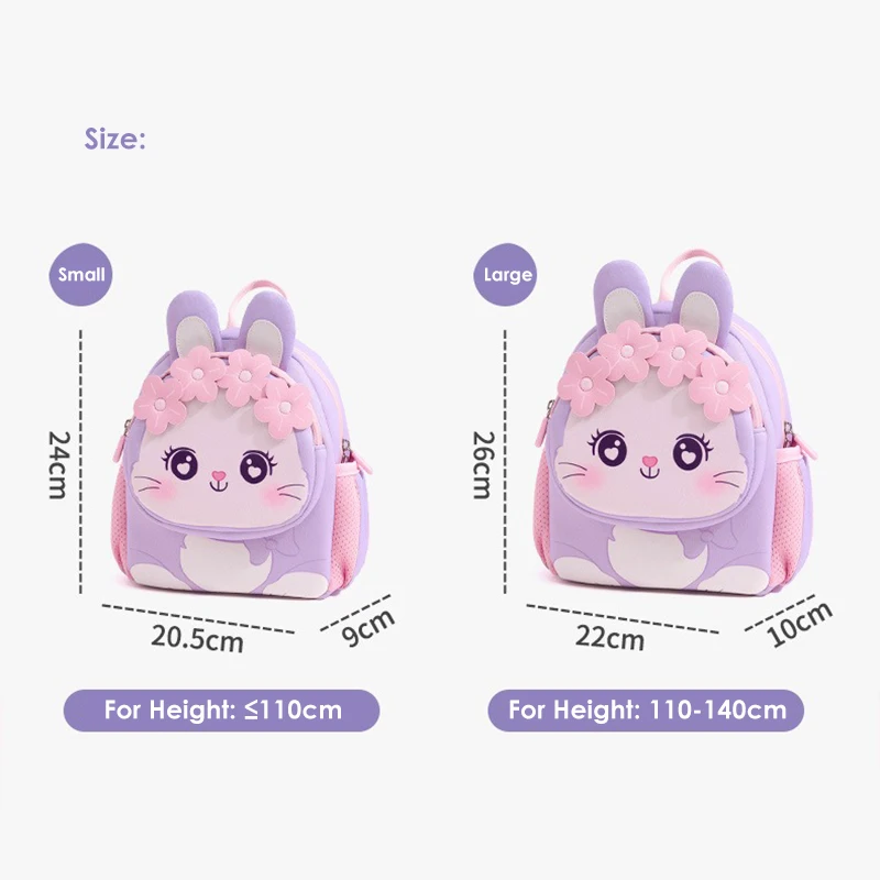 Toddler Backpack for Girls 3-5 Years Old Cartoon Pink Rabbit School Bags Kindergarten Kids Kawaii Bag Mochila Infantil Escolar 6