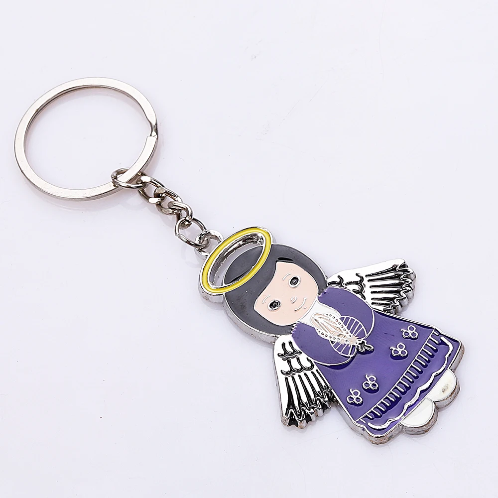 QianBei 2025, neuer klassischer Engel-Anhänger, Schlüsselanhänger, Legierung, Auto-Schlüsselanhänger, für Männer und Frauen, Charms, Geschenke, Schmuck – Detail 4