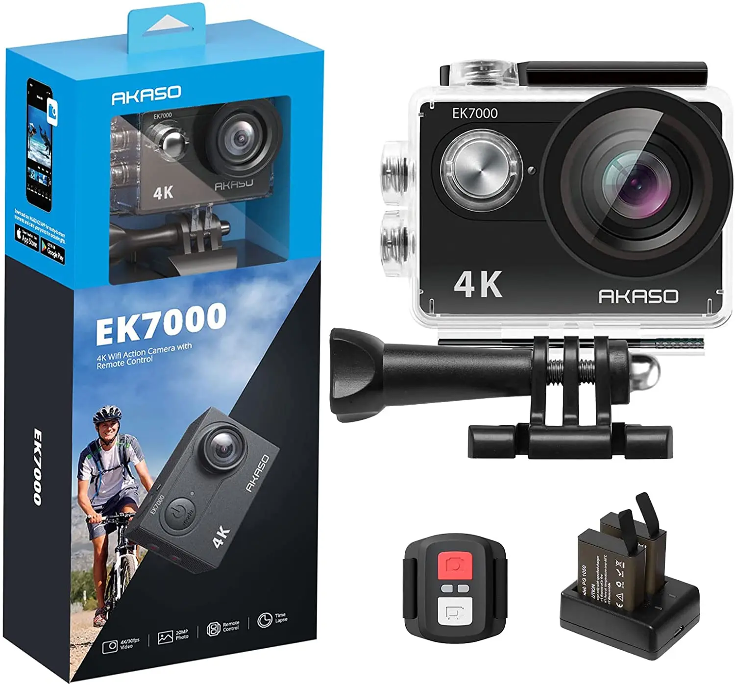 

AKASO EK7000 WiFi 4K Action Camera Ultra HD Waterproof DV Camcorder 12MP Cameras Sports Camera 170 Degree Wide Angle Original