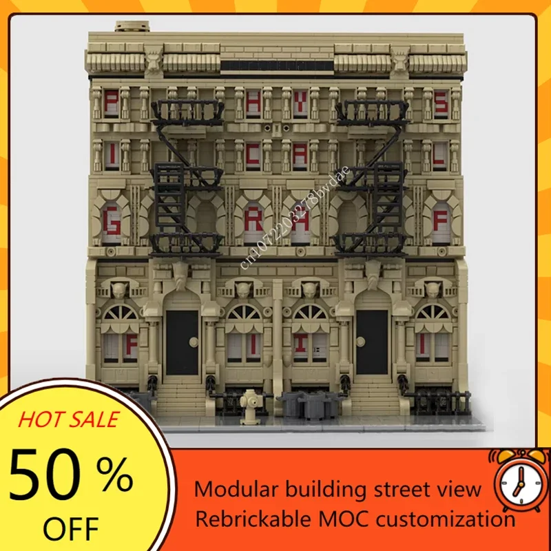 3291PCS Led Zeppelin Physical Graffiti album buildingModular MOC