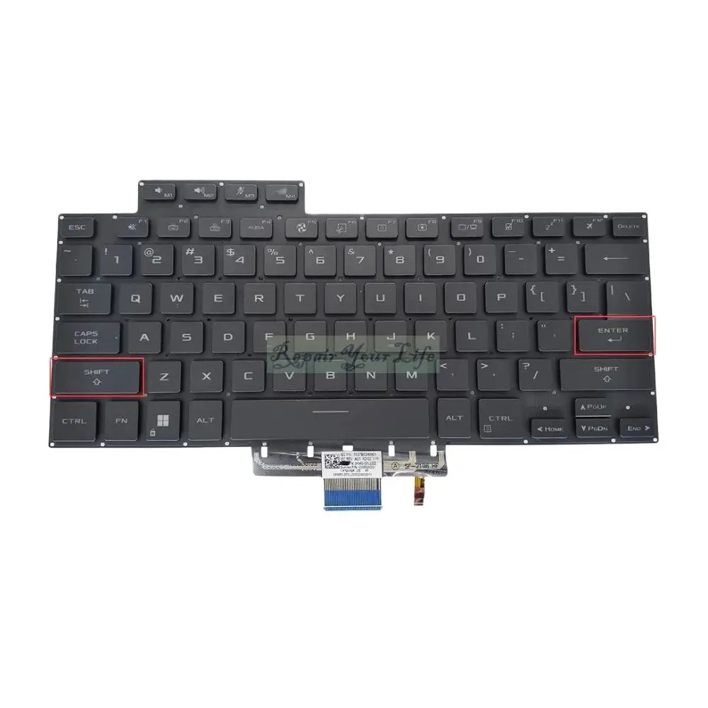 Teclado Retroiluminado Russo dos Eua Asus Zephyrus Rog M16 Gu603 Gu603h Gu603zx Gu603zu Gu603zw Rgb Teclados Portáteis para Jogos Coloridos - Imagem 5