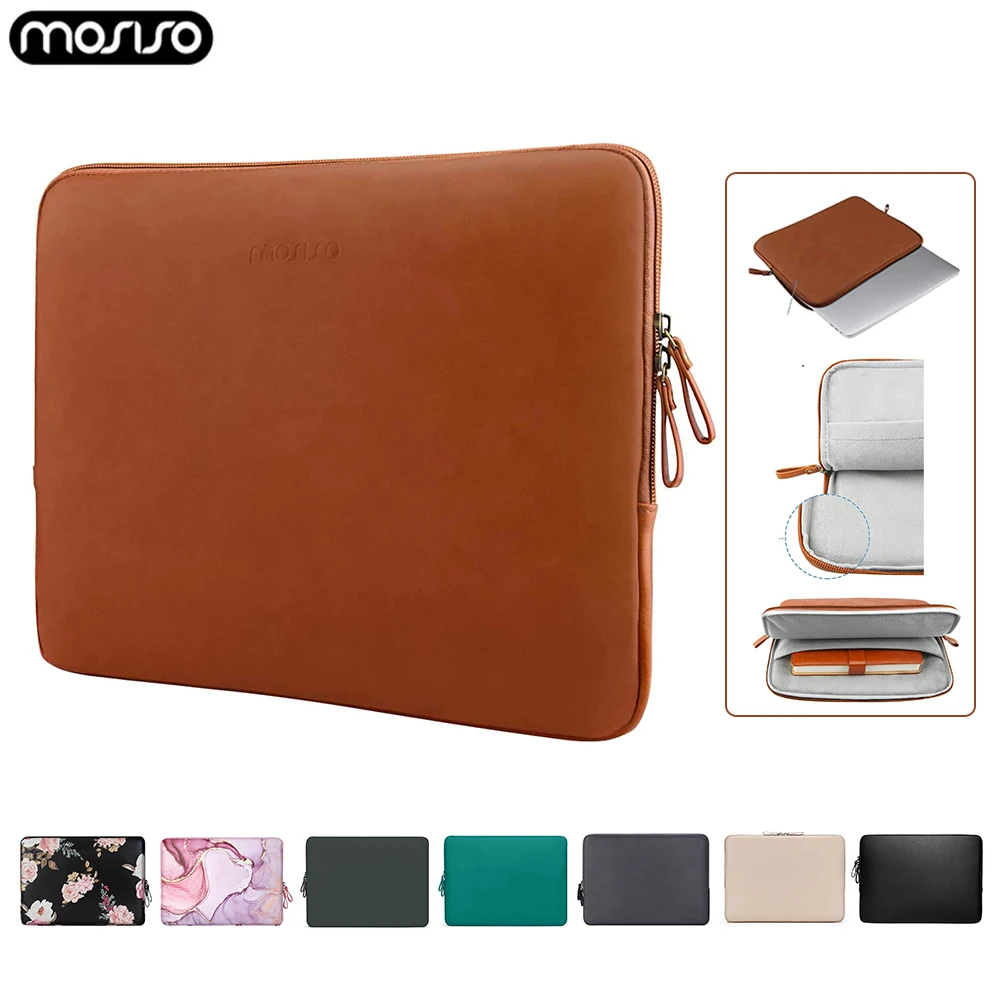 

Laptop Sleeve PU Leather Case For Macbook Air Pro 13 14 15 16 inch Notebook Hp Dell Lenovo Waterproof Briefcase Carrying Bag