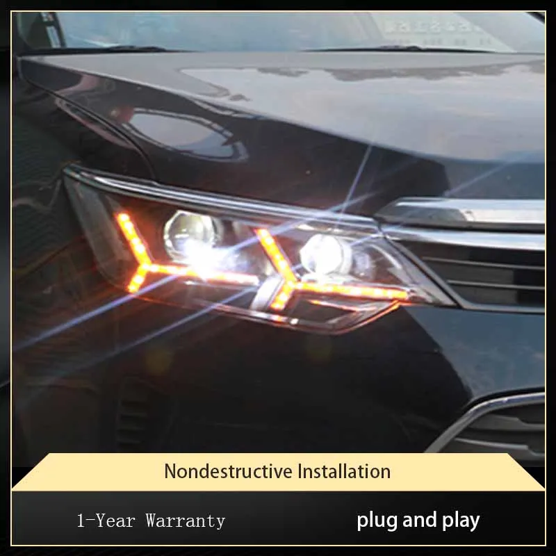 

Car Lights For Toyota Camry 2015 2016 2017 Double Color Fish Bone Style Design LED Front Lamp Automotive Accessories