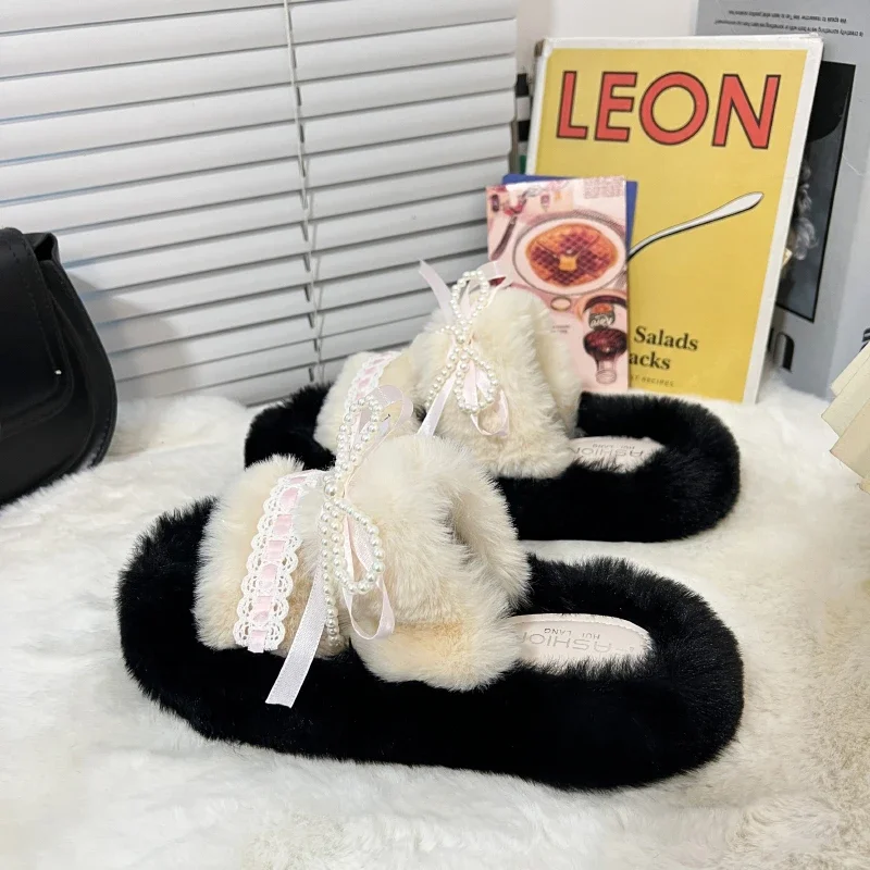 

Женские плюшевые тапки на плоской подошве, теплые хлопковые тапки на толстой подошве, весна 2024
