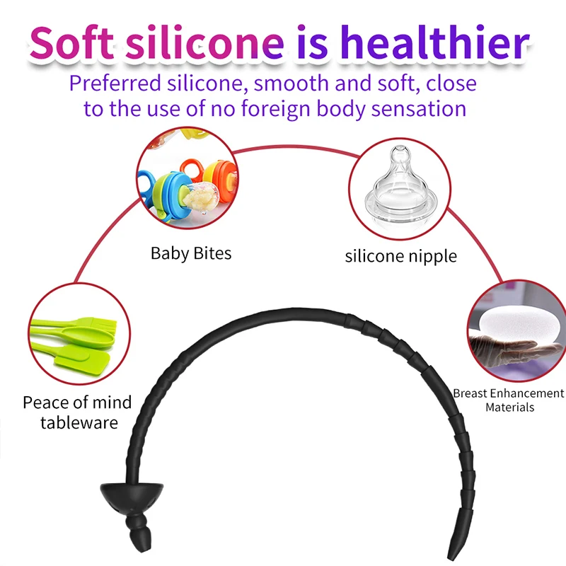 Silica gel penis sex toys Long Hollow Blocker Needle Injection Multi purpose Horse Eye Urethral Rod Urethral Dilator Adult Sex Toys For Men Gay
