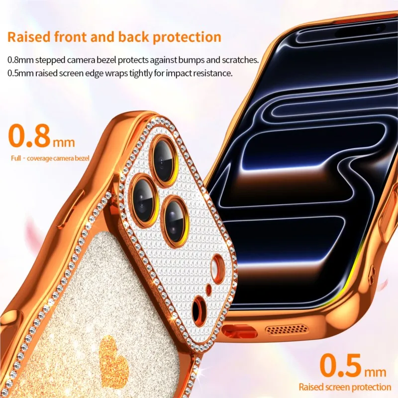 Luxury Gradient Glitter Diamond Clear Phone Case - Shockproof Soft Cover