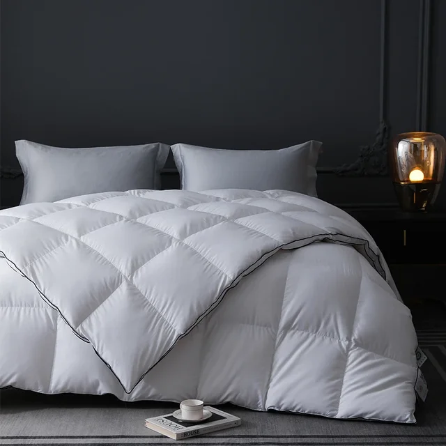 Couette haut de gamme en duvet d'oie blanc pur 95% – Couettes respirantes, moelleuses et hypoallergéniques, Queen Size pour l'été, l'hiver et l'automne 3
