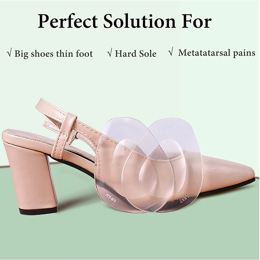 6Pcs Silicone Foot Pads for Women High Heels Shoes Non-Slip Half Insoles for Sandals Feet Pain Relief Inserts Gel Forefoot Pad