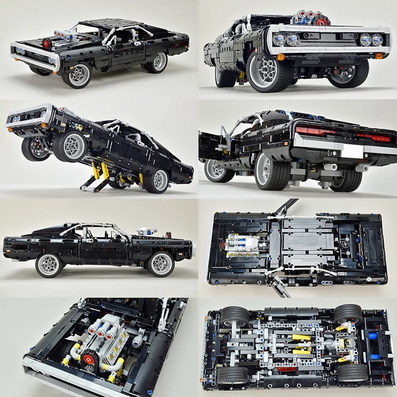 1077PCS Technical Dodge Charger Racing Car Model Building Blocks 42111 Bricks Toys in Movie Fast Furious Gift For Boys Kids 3
