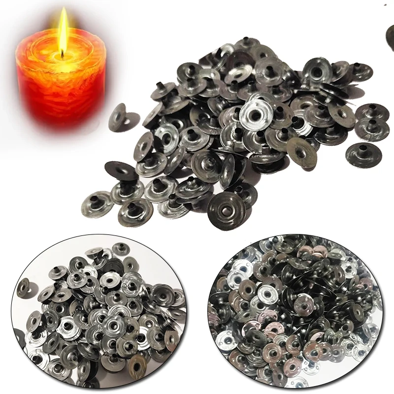 100Pcs/lot Durable Waxed Candles Making Metal Wick Sustainers Carry Holders Tabs Tool Craft DIY Candle Base Materials Quality