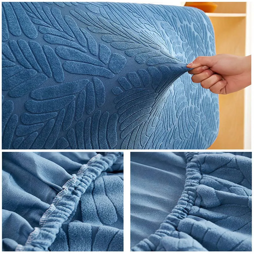 Jacquard Leaves Bed Head Cover Thicken Elastic Headboard Covers Bedhead Cover Back Protection Dust Covers For Home Hotel Bed