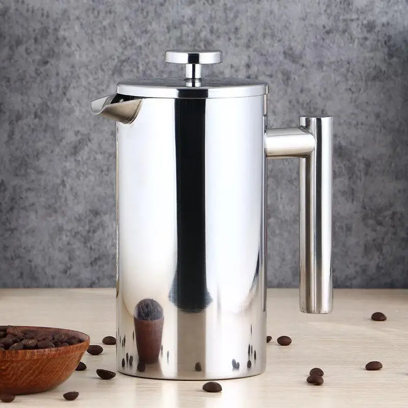 Double Layer French Presses Coffee Maker 304 Stainless Steel Coffee