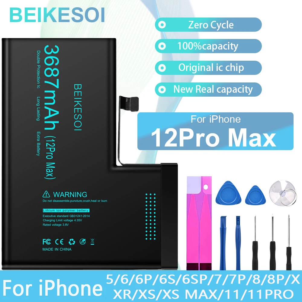 

BEIKESOI Battery For iPhone 12 Pro MAx 13 iPhone bateria For iphone 12pro 12promax 13pro 13promax
