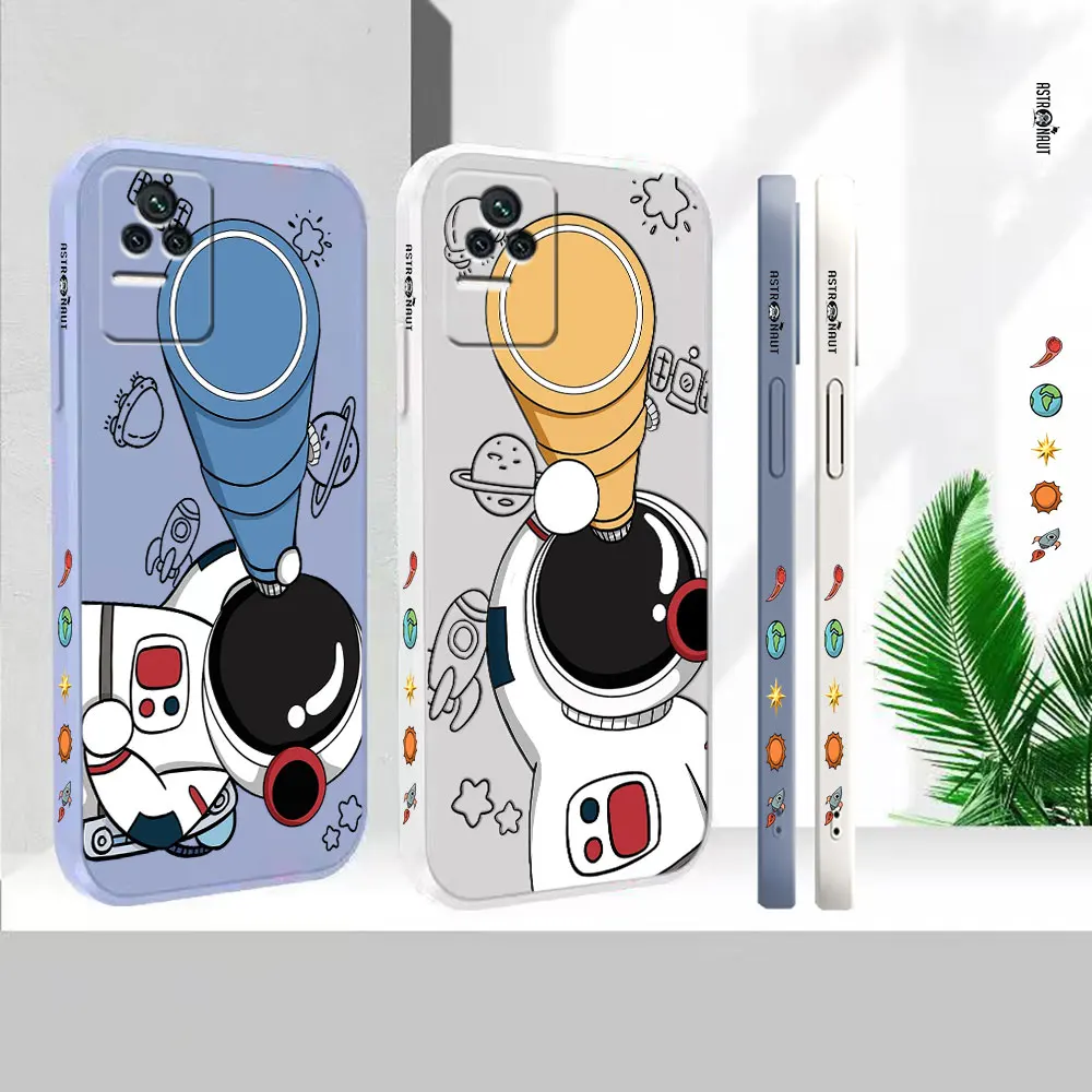 

Liquid Case For Redmi K60E K60 K50 K40S K40 K30 K20 12C 10C 9 9A 8A 8 10X 10A 10 Pro Uitra Planet Hello Cute Astronaut Cover