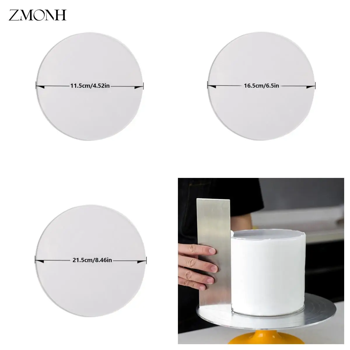 2PcsReusableCakeBoardsDiskBaseForCakesRoundAcrylicCakeDiscs