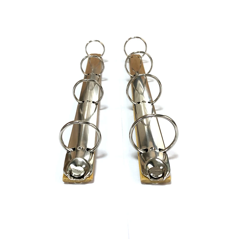 A4 Metal Ring Binder Clips with Bamboo Back Panel Detachable Buckle Loose-leaf Binding Strip for Data Book Album Diary Notebook