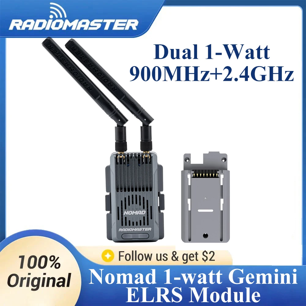 Radiomaster Nomad 2,4 ГГц 900 МГц двухдиапазонный радиочастотный модуль двойной 1000 МВт двухдиапазонный адаптер Gemini ELRS FCC Nano/Micro Module