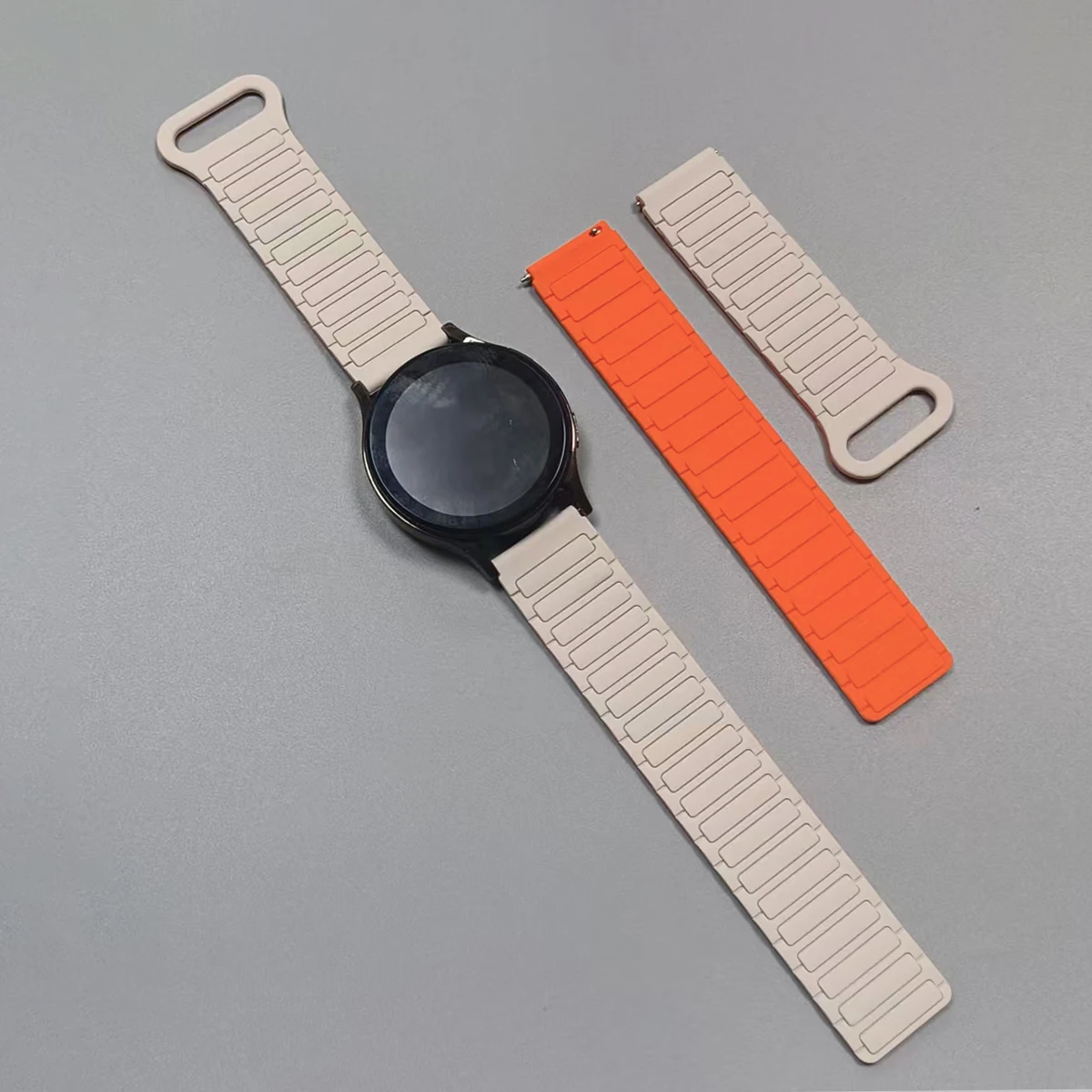 Magnetic Silicone Loop Watch Strap, 22mm/20mm Band Bracelet