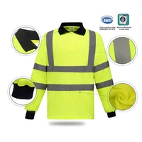 Hi Vis Long Sleeve Polo with Reflective Strips