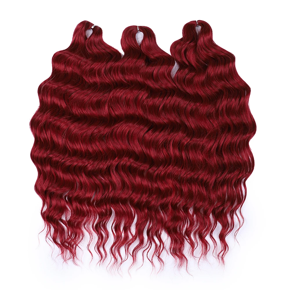 Braiding Hair Extensions Crochet Hair Extensions 24 Inch Loose Deep Wave Water Wave Braid Pink Twist Curly Synthetic Anna Hair