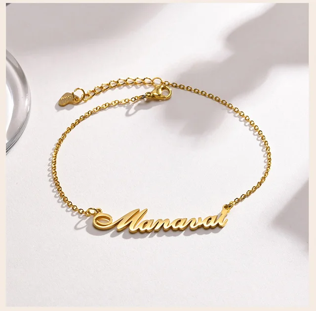 Personalized Custom Name Bracelet Stainless Steel Jewelry Cute Gift For Mom  Girl | eBay