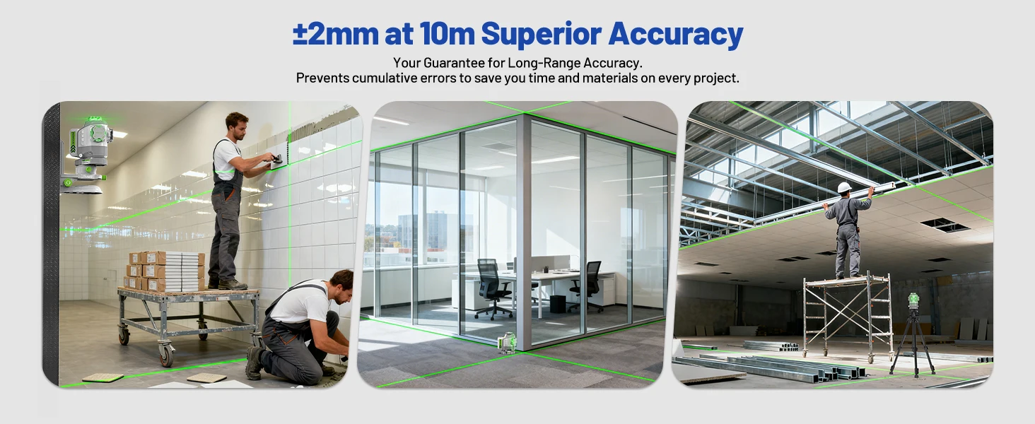 Pro 3D Laser Level Self Leveling with Pivot Around Point Fine Adjustment Green L