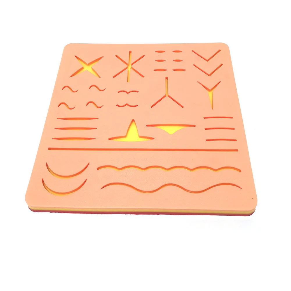 

1PC Large Silicone Skin Pad Suture Practice Pads with Wound Reusable Incision Surgical Suture Simulation Training Teaching Pad