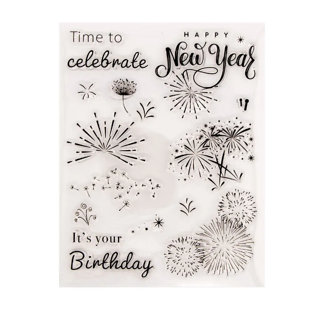 Clear Stamps Celebrate Fireworks Transparent Silicone Stamp Seal For Card Making DIY Scrapbooking Photo Album Paper Craft T1861