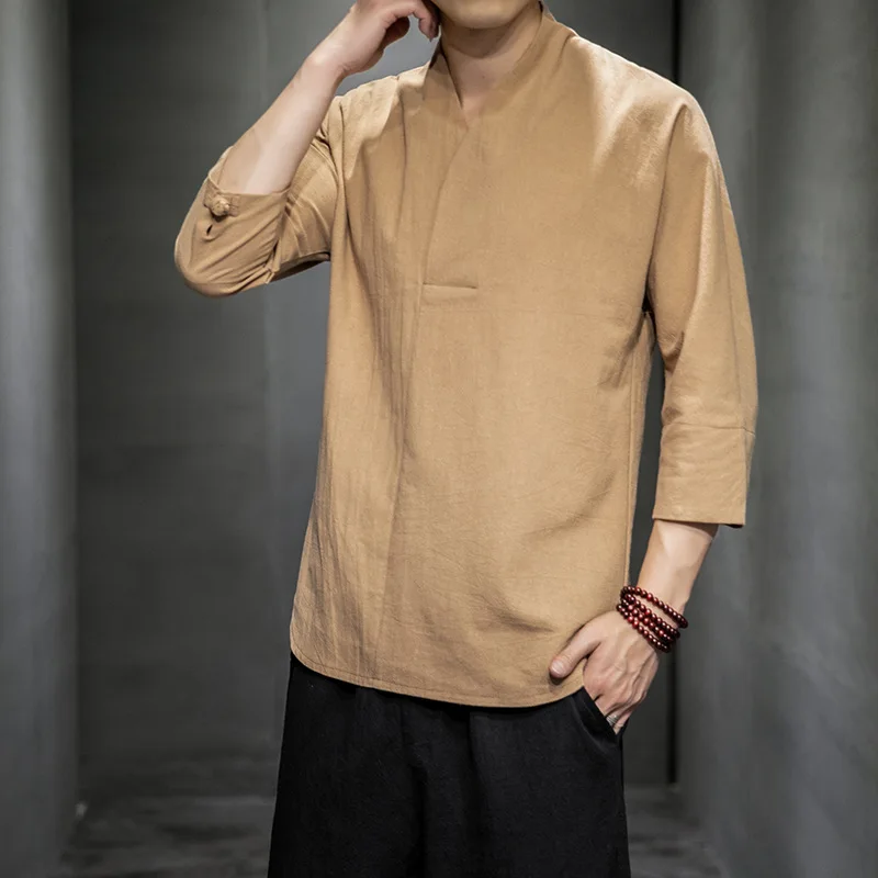 2022 New Mens Shirt ߱  糪  3/4  ָ Ǫ Ǫ Ƽ Ÿ ž ÷  5Xl