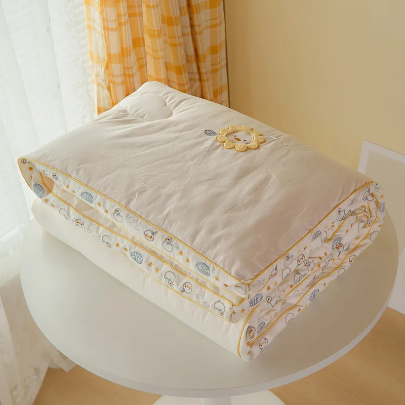Ins Wind Duckling Class A Soybean Fiber Quilt Baby Thickening Warm Winter Quilt Children's Kindergarten Single