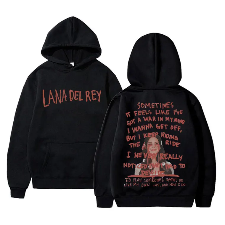 

Singer Lana Del Rey Unisex Casual Oversized Hoodies Get Free Lyrics Graphic Print Hoodie Men Women Fashion Vintage Sweatshirt