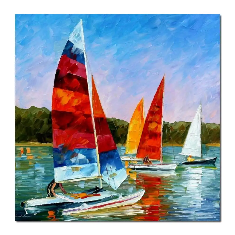 

Painting for sale Colorful oil paintings Canvas catamaran Abstract Modern Fine Art Home Decor High quality Handpainted