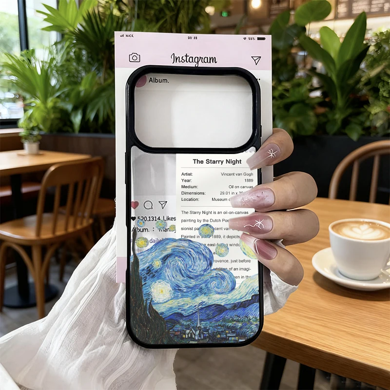 Van Gogh Sunflower Starry Sky Oil Painting Clear Phone Case