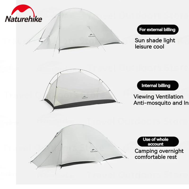 Naturehike Cloud UL Tent 1.45kg Ultralight Portable Camping Tent 2 People Outdoor Travel Hiking Riding Upgrade Nylon