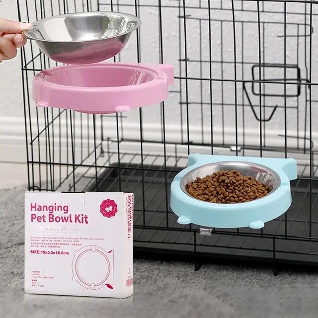Double Pet Food Bowl Stainless Steel Drinkware Pet Drinking Food Dog Food Puppy Feeding Supplies Kitten Eat Cat Accessories 2