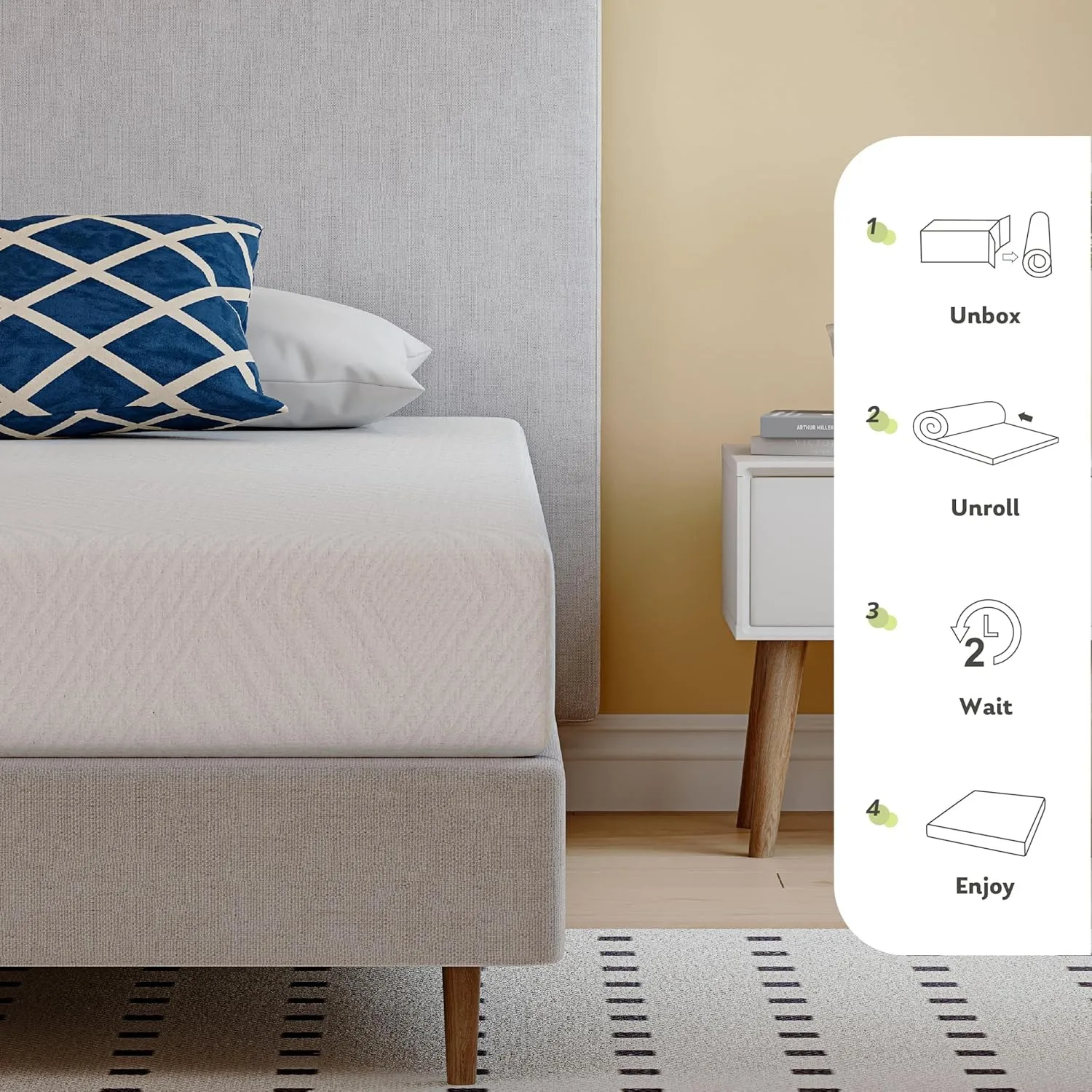 6 inch Mattresses for Kids Bed Single Size Daybed Individual Bunk, Memory Foam Medium Firm 4