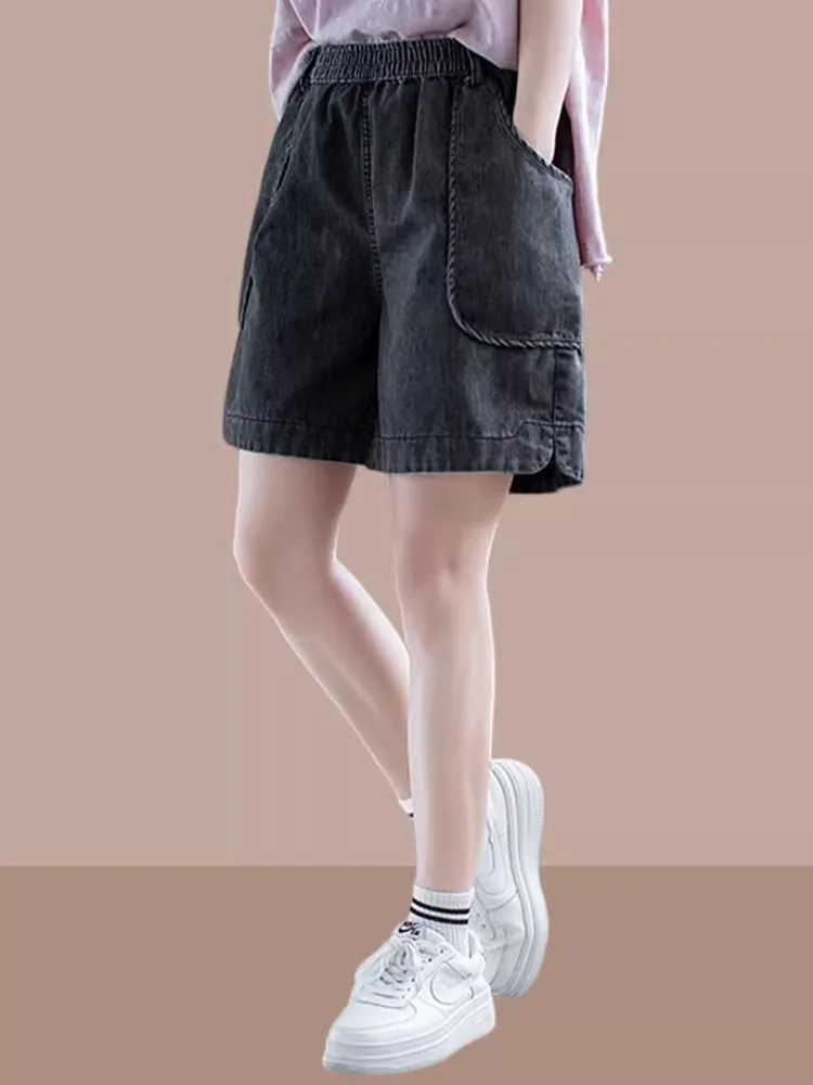 Vintage High Waist Women \' s Denim Shorts 2023 Korean Style Aesthetic Clothing Cheap Stuff Hot Pants Short  Hotpants
